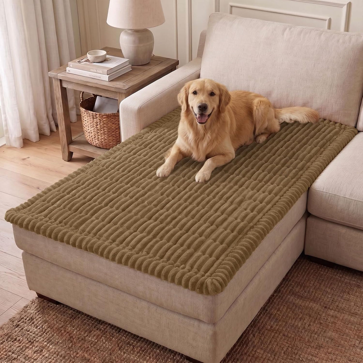 Couch Cover for Dogs, Washable Non Slip Plush Flannel Sofa Protector | Thick Flannel, Anti-Slip Backing, Pet Hair & Scratch Protection, Fits Sofa & Loveseat (27.6" x 59") - Colors A