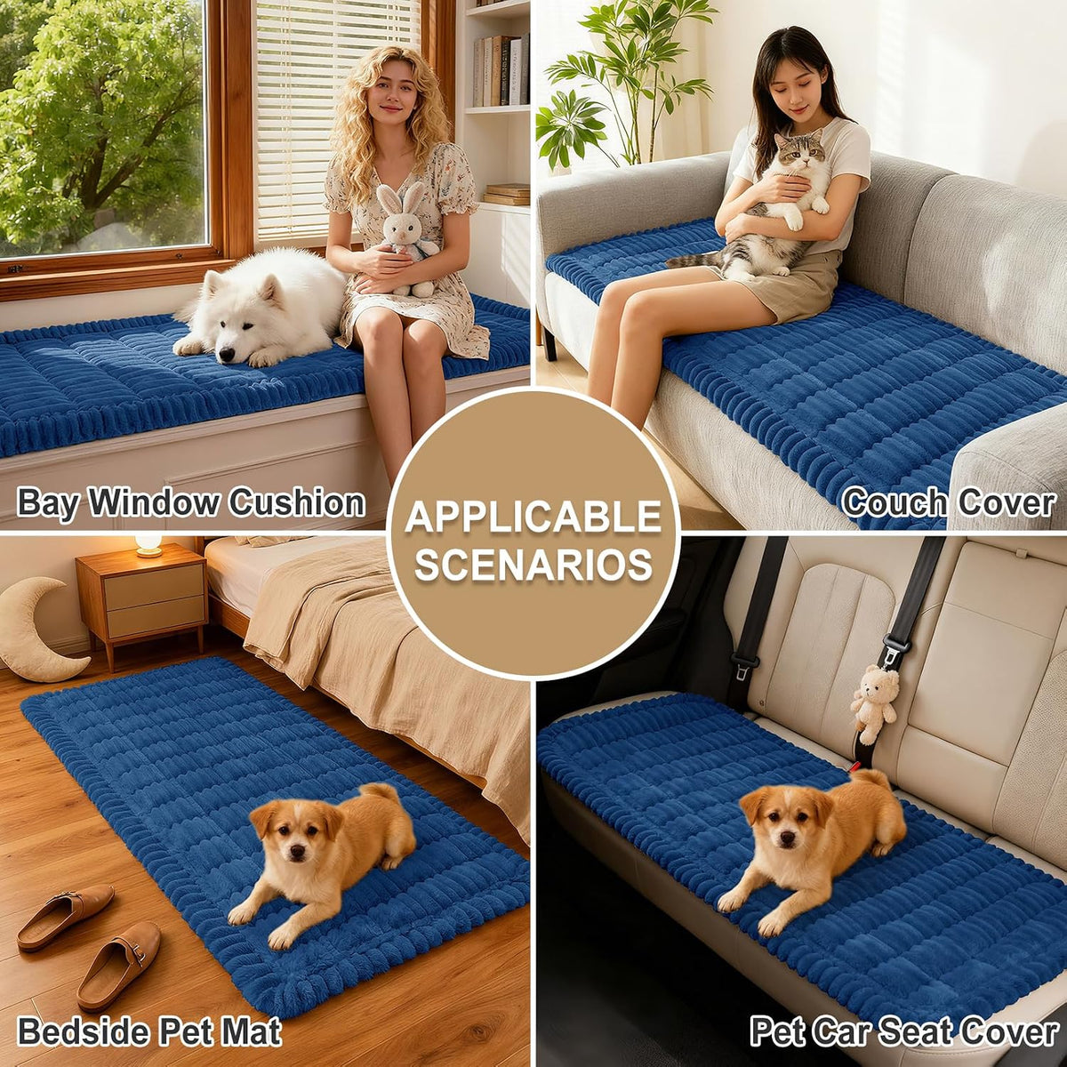 Couch Cover for Dogs, Washable Non Slip Plush Flannel Sofa Protector | Thick Flannel, Anti-Slip Backing, Pet Hair & Scratch Protection, Fits Sofa & Loveseat (27.6" x 59") - Colors A