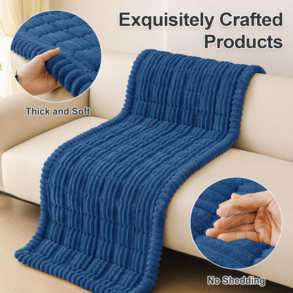 Couch Cover for Dogs, Washable Non Slip Plush Flannel Sofa Protector | Thick Flannel, Anti-Slip Backing, Pet Hair & Scratch Protection, Fits Sofa & Loveseat (27.6" x 59") - Colors A