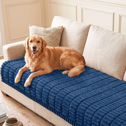 Couch Cover for Dogs, Washable Non Slip Plush Flannel Sofa Protector | Thick Flannel, Anti-Slip Backing, Pet Hair & Scratch Protection, Fits Sofa & Loveseat (27.6" x 59") - Colors A
