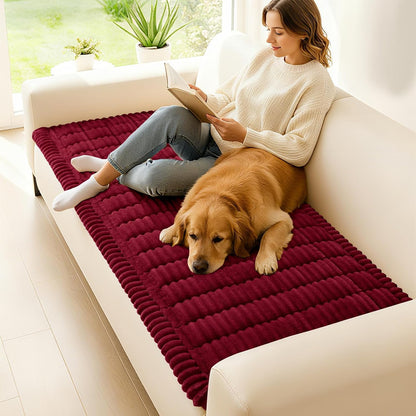 Couch Cover for Dogs, Washable Non Slip Plush Flannel Sofa Protector | Thick Flannel, Anti-Slip Backing, Pet Hair & Scratch Protection, Fits Sofa & Loveseat (27.6" x 59") - Colors A