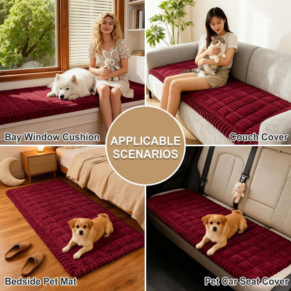 Couch Cover for Dogs, Washable Non Slip Plush Flannel Sofa Protector | Thick Flannel, Anti-Slip Backing, Pet Hair & Scratch Protection, Fits Sofa & Loveseat (27.6" x 59") - Colors A