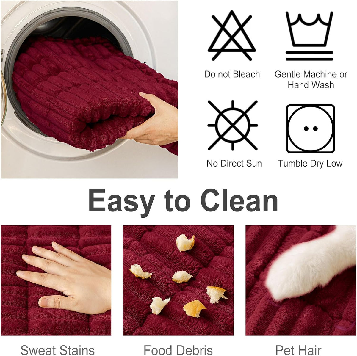 Couch Cover for Dogs, Washable Non Slip Plush Flannel Sofa Protector | Thick Flannel, Anti-Slip Backing, Pet Hair & Scratch Protection, Fits Sofa & Loveseat (27.6" x 59") - Colors A