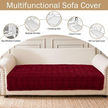 Couch Cover for Dogs, Washable Non Slip Plush Flannel Sofa Protector | Thick Flannel, Anti-Slip Backing, Pet Hair & Scratch Protection, Fits Sofa & Loveseat (27.6" x 59") - Colors A