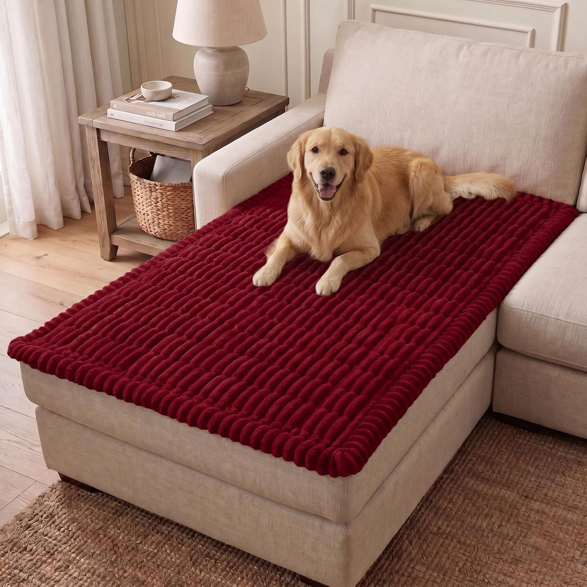 Couch Cover for Dogs, Washable Non Slip Plush Flannel Sofa Protector | Thick Flannel, Anti-Slip Backing, Pet Hair & Scratch Protection, Fits Sofa & Loveseat (27.6" x 59") - Colors A
