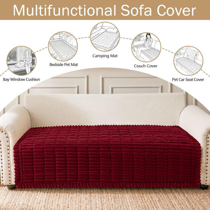 Couch Cover for Dogs, Washable Non Slip Plush Flannel Sofa Protector | Thick Flannel, Anti-Slip Backing, Pet Hair & Scratch Protection, Fits Sofa & Loveseat (27.6" x 59") - Colors A