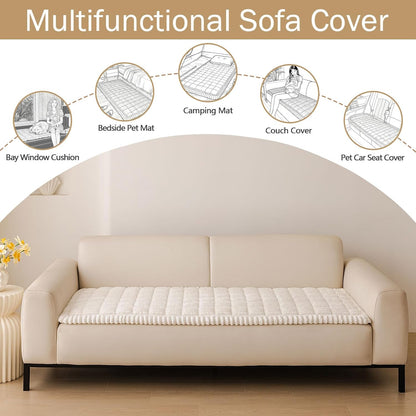 Couch Cover for Dogs, Washable Non Slip Plush Flannel Sofa Protector | Thick Flannel, Anti-Slip Backing, Pet Hair & Scratch Protection, Fits Sofa & Loveseat (27.6" x 59") - Colors A