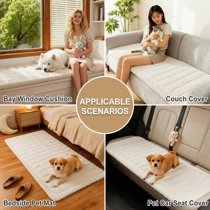 Couch Cover for Dogs, Washable Non Slip Plush Flannel Sofa Protector | Thick Flannel, Anti-Slip Backing, Pet Hair & Scratch Protection, Fits Sofa & Loveseat (27.6" x 59") - Colors A