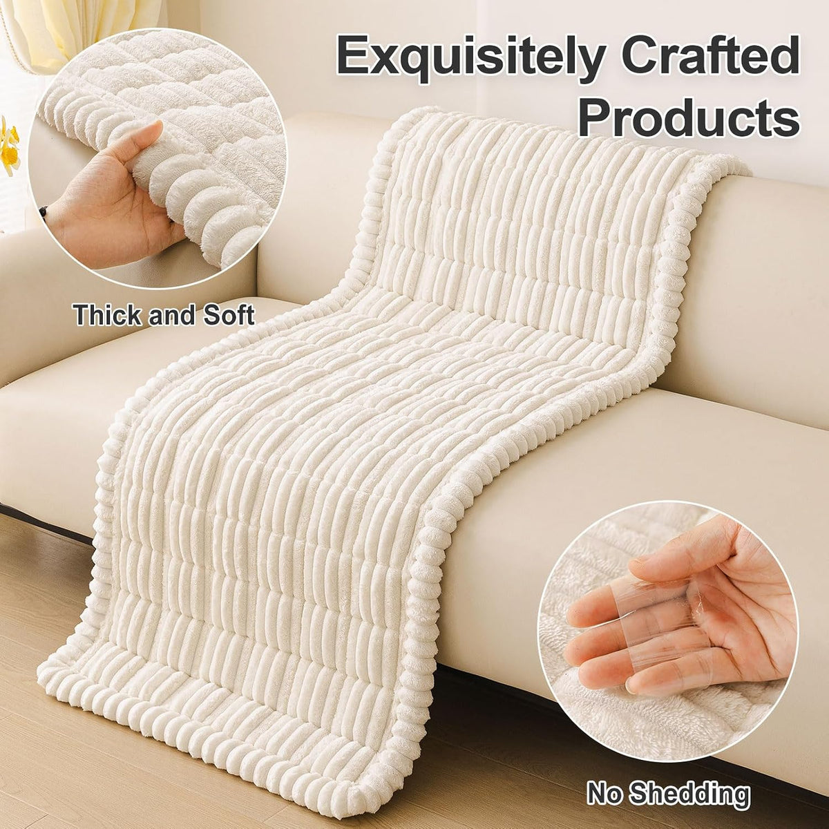 Couch Cover for Dogs, Washable Non Slip Plush Flannel Sofa Protector | Thick Flannel, Anti-Slip Backing, Pet Hair & Scratch Protection, Fits Sofa & Loveseat (27.6" x 59") - Colors A