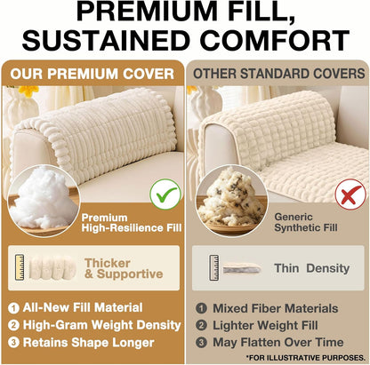 Couch Cover for Dogs, Washable Non Slip Plush Flannel Sofa Protector | Thick Flannel, Anti-Slip Backing, Pet Hair & Scratch Protection, Fits Sofa & Loveseat (27.6" x 59") - Colors A