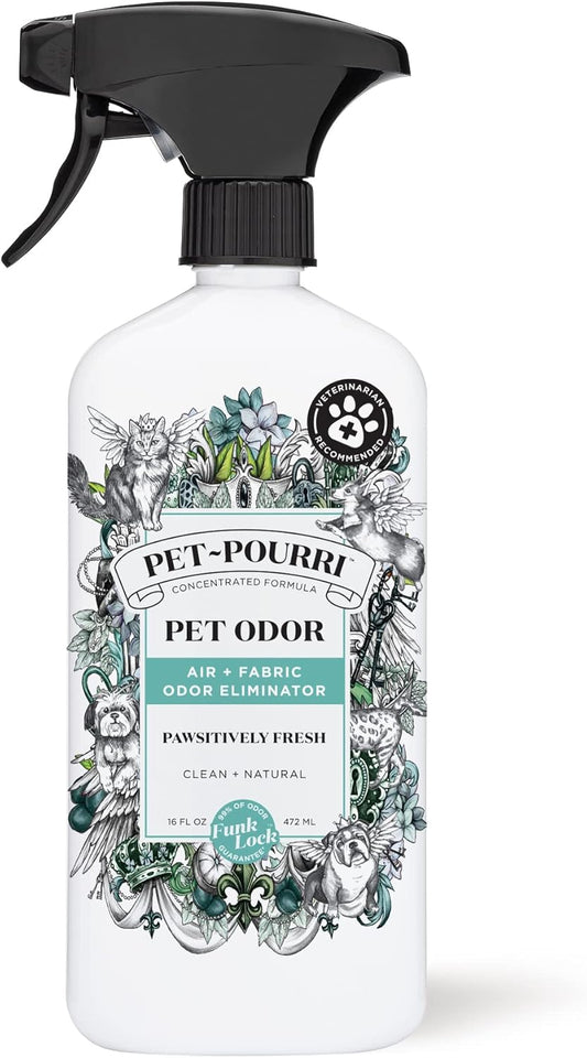 Pet- Air+Fabric Pet Odor Deodorizer Spray, Pawsitively Fresh 16 Fl Oz