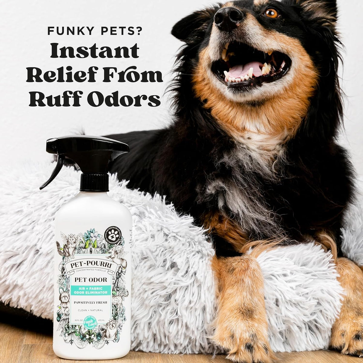 Pet- Air+Fabric Pet Odor Deodorizer Spray, Pawsitively Fresh 16 Fl Oz