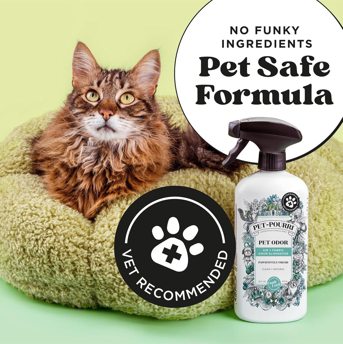 Pet- Air+Fabric Pet Odor Deodorizer Spray, Pawsitively Fresh 16 Fl Oz