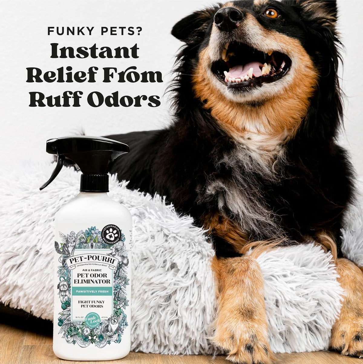 Pet- Air+Fabric Pet Odor Deodorizer Spray, Pawsitively Fresh 16 Fl Oz
