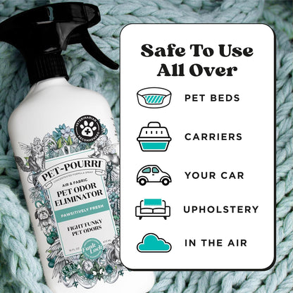 Pet- Air+Fabric Pet Odor Deodorizer Spray, Pawsitively Fresh 16 Fl Oz
