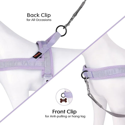 No Pull Dog Harness with Breathable Mesh Padded, Quick Fit and Easy on Dog Vest Harness for Small Medium Large Dogs Training Walking(Purple,M)