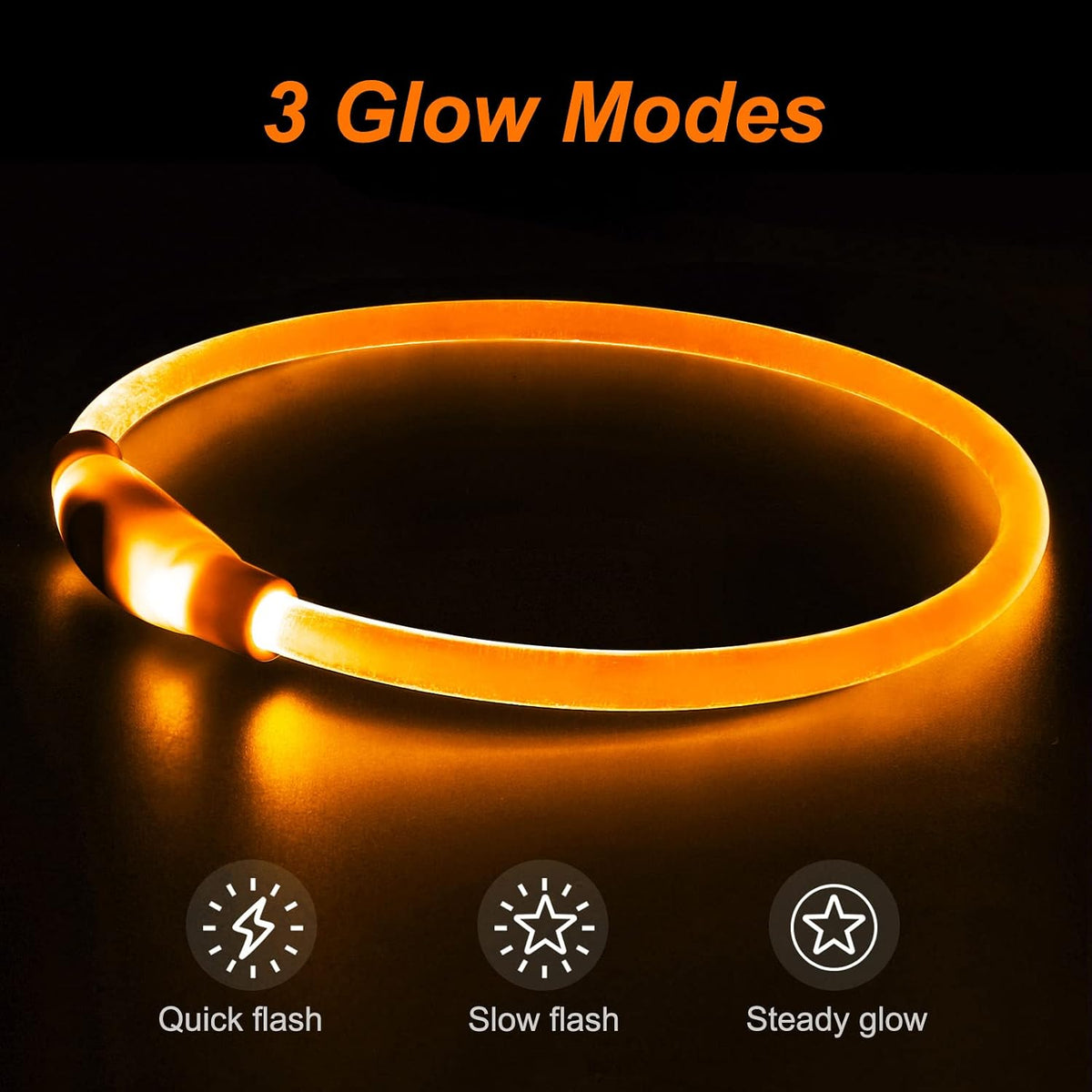 Light Up Dog Collar, USB Rechargeable, LED, Green+Blue