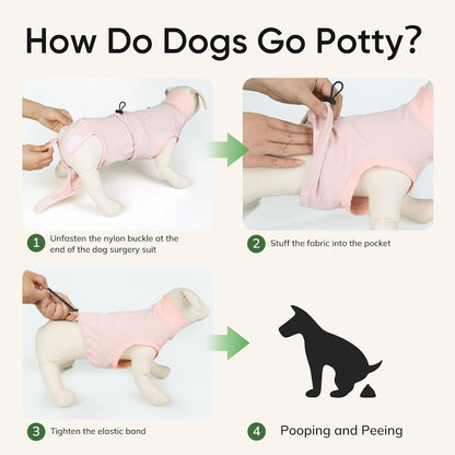 Dog Surgery Recovery Suit, Soft Cotton Dog Spay Surgical Onesie