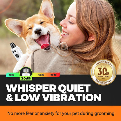 Whisper Quiet Dog Nail Grinder Safe & Stress-Free for Sensitive Dogs Cats