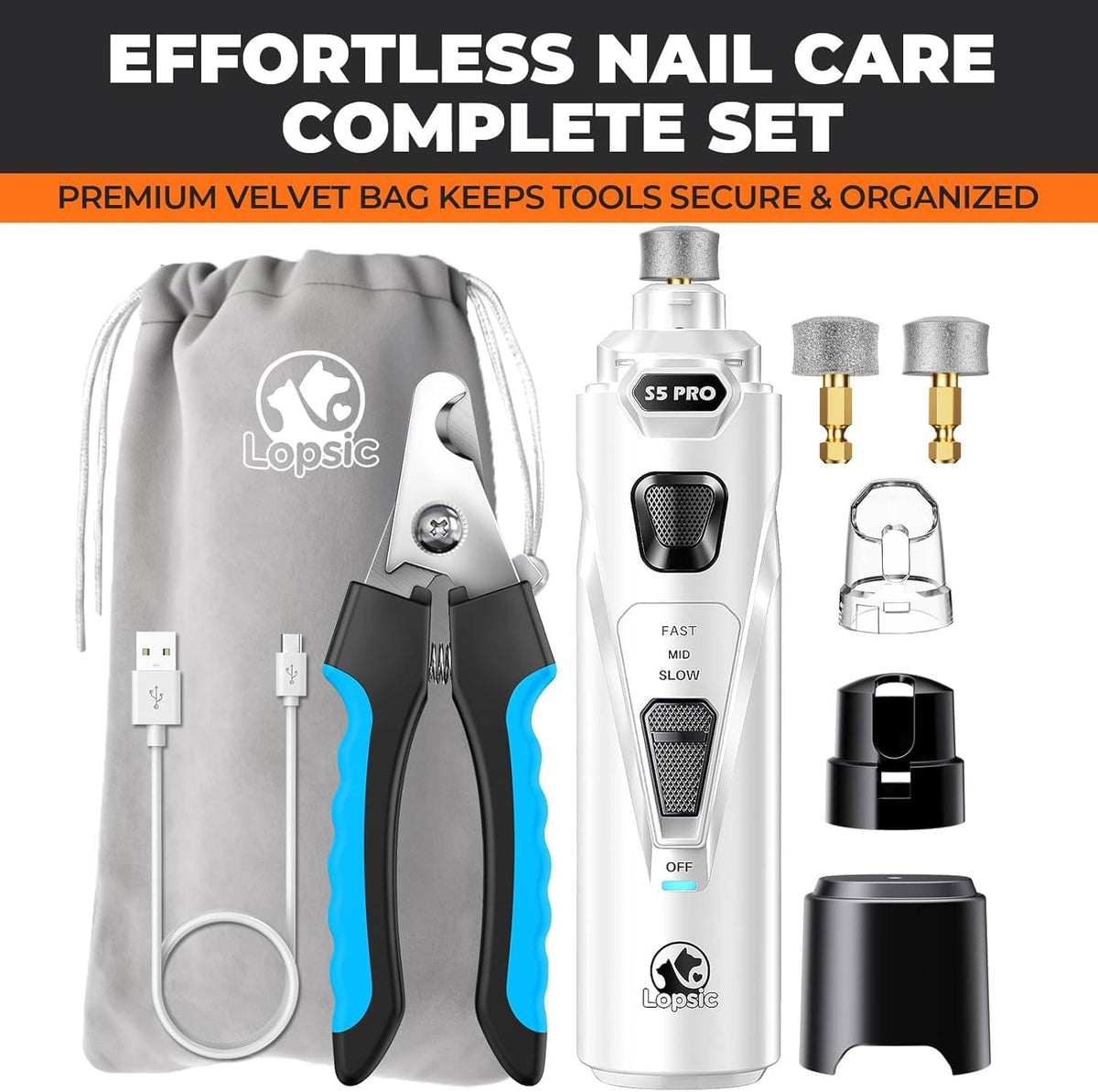 Whisper Quiet Dog Nail Grinder Safe & Stress-Free for Sensitive Dogs Cats