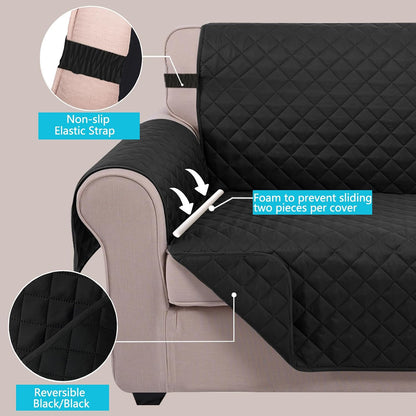 Reversible Sofa Cover Couch Cover for Dogs, Coffee/Beige | 68''Sofa Mat Washable, Pet Friendly, Elastic Straps, Water Repellent, Furniture Protector for 3 Cushion Couch - Colors B