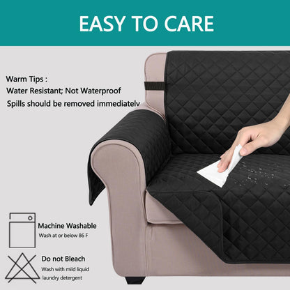 Reversible Sofa Cover Couch Cover for Dogs, Coffee/Beige | 68''Sofa Mat Washable, Pet Friendly, Elastic Straps, Water Repellent, Furniture Protector for 3 Cushion Couch - Colors B