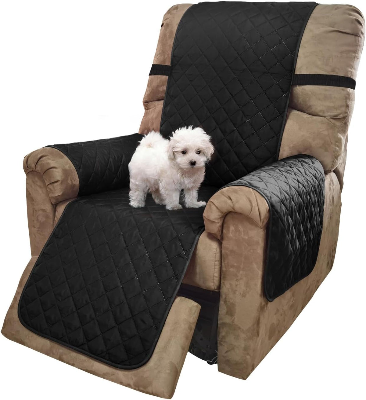 Reversible Sofa Cover Couch Cover for Dogs, Coffee/Beige | 68''Sofa Mat Washable, Pet Friendly, Elastic Straps, Water Repellent, Furniture Protector for 3 Cushion Couch - Colors B