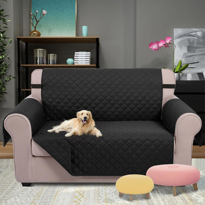 Reversible Sofa Cover Couch Cover for Dogs, Coffee/Beige | 68''Sofa Mat Washable, Pet Friendly, Elastic Straps, Water Repellent, Furniture Protector for 3 Cushion Couch - Colors B