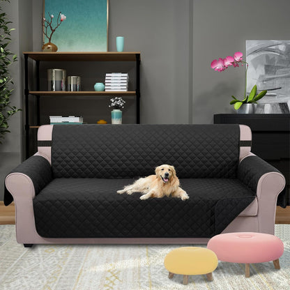 Reversible Sofa Cover Couch Cover for Dogs, Coffee/Beige | 68''Sofa Mat Washable, Pet Friendly, Elastic Straps, Water Repellent, Furniture Protector for 3 Cushion Couch - Colors B