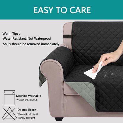 Reversible Sofa Cover Couch Cover for Dogs, Coffee/Beige | 68''Sofa Mat Washable, Pet Friendly, Elastic Straps, Water Repellent, Furniture Protector for 3 Cushion Couch - Colors B
