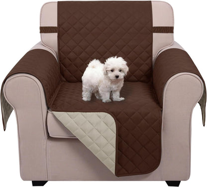 Reversible Sofa Cover Couch Cover for Dogs, Coffee/Beige | 68''Sofa Mat Washable, Pet Friendly, Elastic Straps, Water Repellent, Furniture Protector for 3 Cushion Couch - Colors B