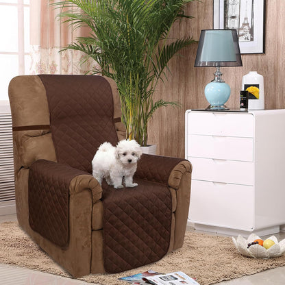 Reversible Sofa Cover Couch Cover for Dogs, Coffee/Beige | 68''Sofa Mat Washable, Pet Friendly, Elastic Straps, Water Repellent, Furniture Protector for 3 Cushion Couch - Colors B