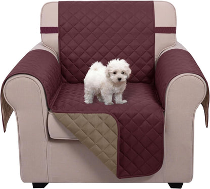 Reversible Sofa Cover Couch Cover for Dogs, Coffee/Beige | 68''Sofa Mat Washable, Pet Friendly, Elastic Straps, Water Repellent, Furniture Protector for 3 Cushion Couch - Colors B