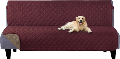 Reversible Sofa Cover Couch Cover for Dogs, Coffee/Beige | 68''Sofa Mat Washable, Pet Friendly, Elastic Straps, Water Repellent, Furniture Protector for 3 Cushion Couch - Colors B