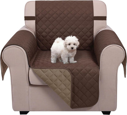 Reversible Sofa Cover Couch Cover for Dogs, Coffee/Beige | 68''Sofa Mat Washable, Pet Friendly, Elastic Straps, Water Repellent, Furniture Protector for 3 Cushion Couch - Colors B