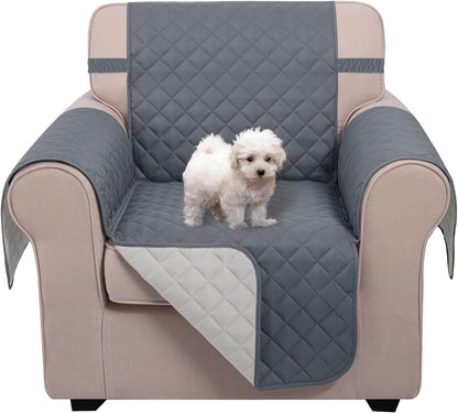 Reversible Sofa Cover Couch Cover for Dogs, Coffee/Beige | 68''Sofa Mat Washable, Pet Friendly, Elastic Straps, Water Repellent, Furniture Protector for 3 Cushion Couch - Colors B