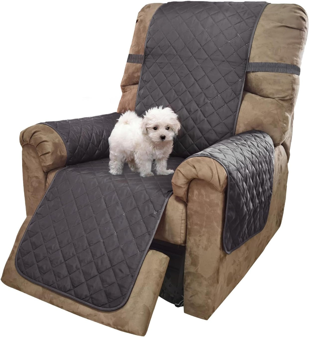 Reversible Sofa Cover Couch Cover for Dogs, Coffee/Beige | 68''Sofa Mat Washable, Pet Friendly, Elastic Straps, Water Repellent, Furniture Protector for 3 Cushion Couch - Colors B