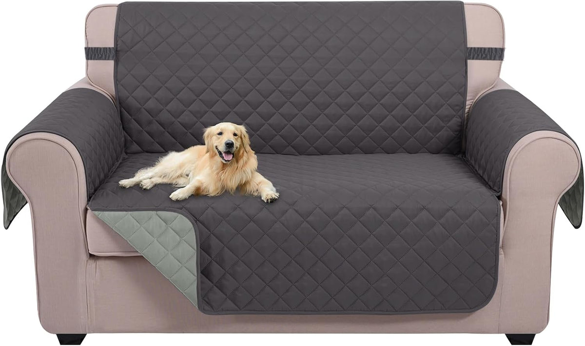 Reversible Sofa Cover Couch Cover for Dogs, Coffee/Beige | 68''Sofa Mat Washable, Pet Friendly, Elastic Straps, Water Repellent, Furniture Protector for 3 Cushion Couch - Colors B
