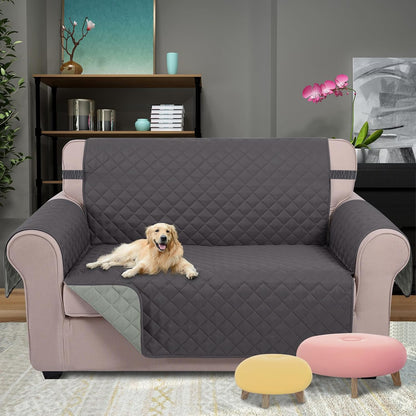 Reversible Sofa Cover Couch Cover for Dogs, Coffee/Beige | 68''Sofa Mat Washable, Pet Friendly, Elastic Straps, Water Repellent, Furniture Protector for 3 Cushion Couch - Colors B