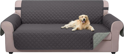 Reversible Sofa Cover Couch Cover for Dogs, Coffee/Beige | 68''Sofa Mat Washable, Pet Friendly, Elastic Straps, Water Repellent, Furniture Protector for 3 Cushion Couch - Colors B