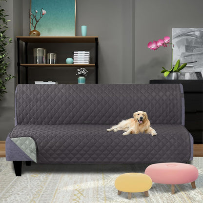 Reversible Sofa Cover Couch Cover for Dogs, Coffee/Beige | 68''Sofa Mat Washable, Pet Friendly, Elastic Straps, Water Repellent, Furniture Protector for 3 Cushion Couch - Colors B