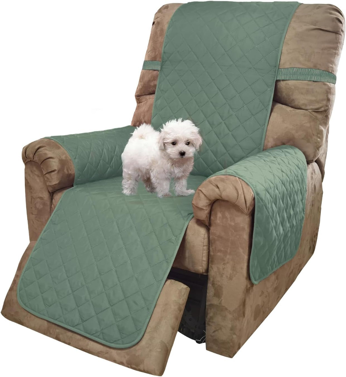 Reversible Sofa Cover Couch Cover for Dogs, Coffee/Beige | 68''Sofa Mat Washable, Pet Friendly, Elastic Straps, Water Repellent, Furniture Protector for 3 Cushion Couch - Colors B