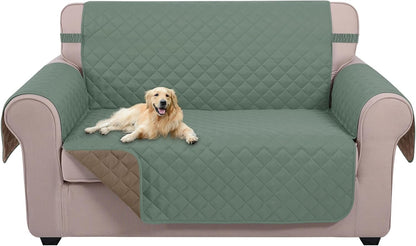 Reversible Sofa Cover Couch Cover for Dogs, Coffee/Beige | 68''Sofa Mat Washable, Pet Friendly, Elastic Straps, Water Repellent, Furniture Protector for 3 Cushion Couch - Colors B