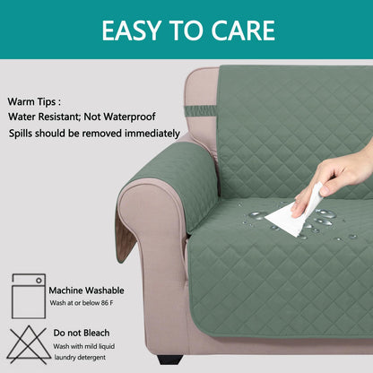 Reversible Sofa Cover Couch Cover for Dogs, Coffee/Beige | 68''Sofa Mat Washable, Pet Friendly, Elastic Straps, Water Repellent, Furniture Protector for 3 Cushion Couch - Colors B