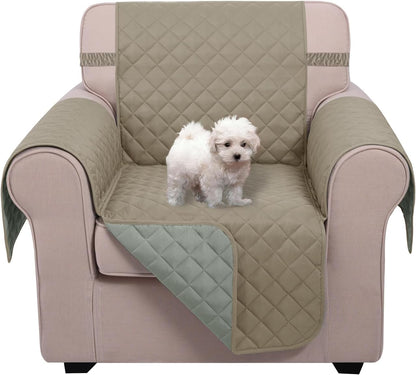 Reversible Sofa Cover Couch Cover for Dogs, Coffee/Beige | 68''Sofa Mat Washable, Pet Friendly, Elastic Straps, Water Repellent, Furniture Protector for 3 Cushion Couch - Colors B