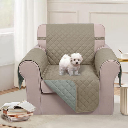 Reversible Sofa Cover Couch Cover for Dogs, Coffee/Beige | 68''Sofa Mat Washable, Pet Friendly, Elastic Straps, Water Repellent, Furniture Protector for 3 Cushion Couch - Colors B