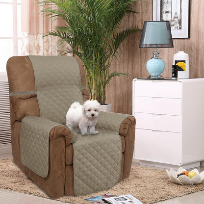 Reversible Sofa Cover Couch Cover for Dogs, Coffee/Beige | 68''Sofa Mat Washable, Pet Friendly, Elastic Straps, Water Repellent, Furniture Protector for 3 Cushion Couch - Colors B