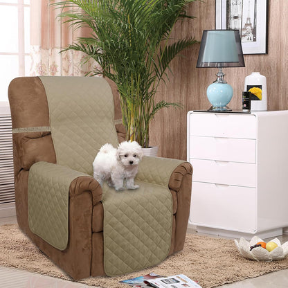 Reversible Sofa Cover Couch Cover for Dogs, Coffee/Beige | 68''Sofa Mat Washable, Pet Friendly, Elastic Straps, Water Repellent, Furniture Protector for 3 Cushion Couch - Colors B