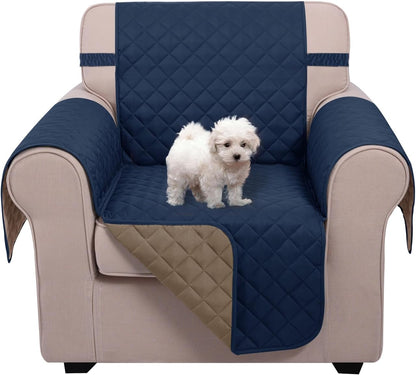 Reversible Sofa Cover Couch Cover for Dogs, Coffee/Beige | 68''Sofa Mat Washable, Pet Friendly, Elastic Straps, Water Repellent, Furniture Protector for 3 Cushion Couch - Colors B