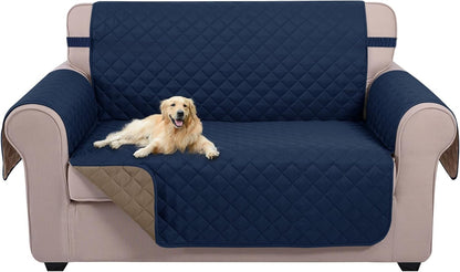 Reversible Sofa Cover Couch Cover for Dogs, Coffee/Beige | 68''Sofa Mat Washable, Pet Friendly, Elastic Straps, Water Repellent, Furniture Protector for 3 Cushion Couch - Colors B